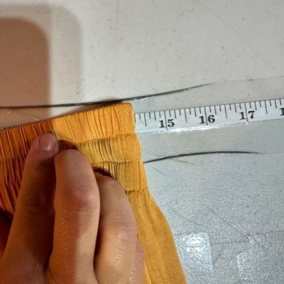 NWT RACHEL Rachel Roy Women's High-Rise Elastic Waist Wide Leg Pants Gold Medium - Picture 7 of 9